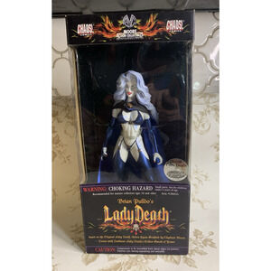 NIB Moore Chaos Comics Brian Pulido's Lady Death 12" Royal Blue Bikini EXCLUSIVE